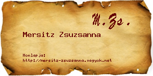 Mersitz Zsuzsanna névjegykártya